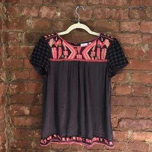 Anthropologie embroidered top